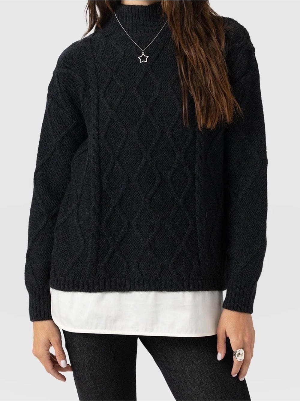 NWT Saint + Sofia Arden Mock Shirt Sweater - L
